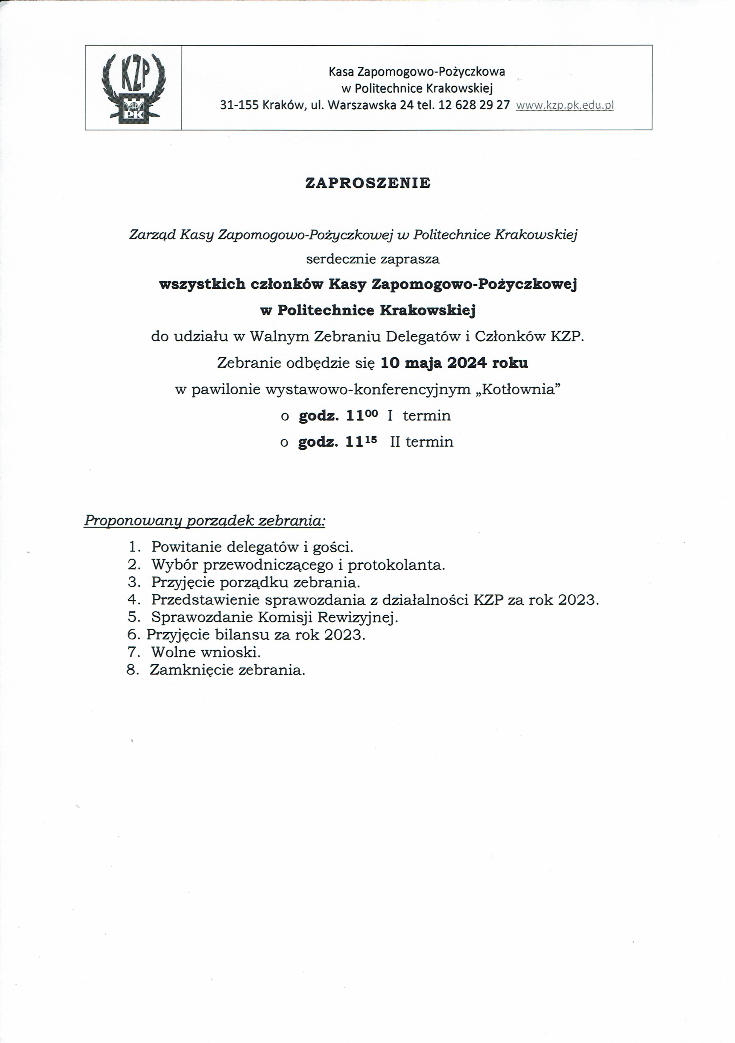 Walne zebranie Członków i Delegatów KZP